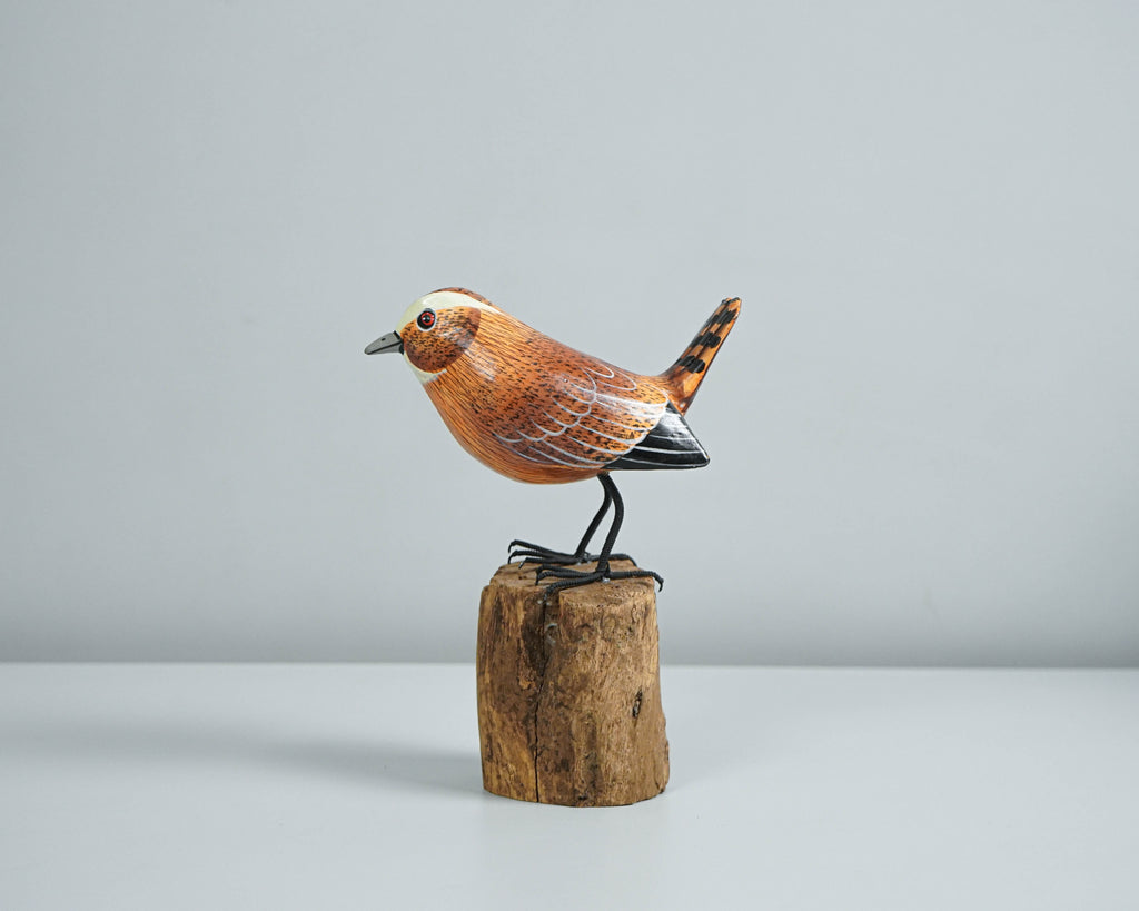 Wren Bird, Art Statue, Bird Sculpture, Wooden Bird, Animal Statue, Wood Carving, Figurine, Unique Animal, Room Decoration, Bird Gift