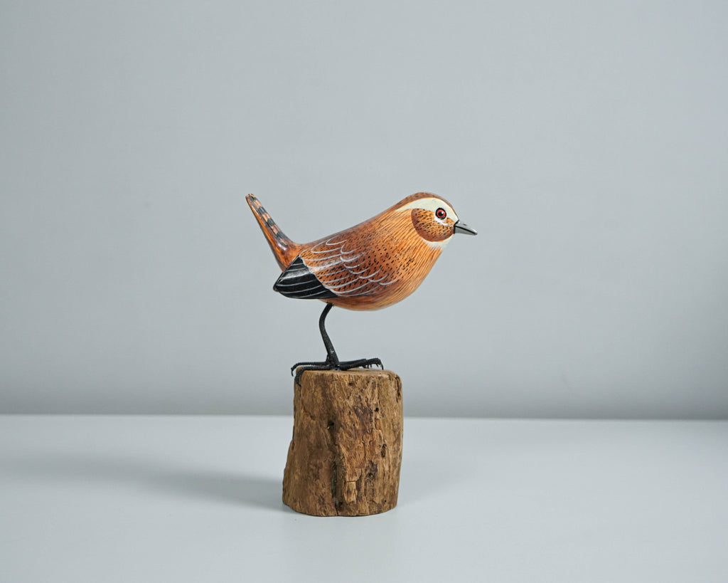 Wren Bird, Art Statue, Bird Sculpture, Wooden Bird, Animal Statue, Wood Carving, Figurine, Unique Animal, Room Decoration, Bird Gift