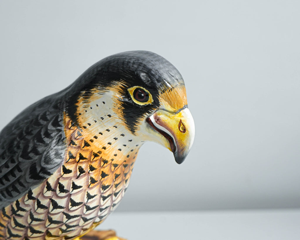 Orange-breasted falcon Statue, Painted Wood Carving, Wooden Bird Art, Handcrafted Decor, Animal Statue, Best Gifts for Her, Gift for friend