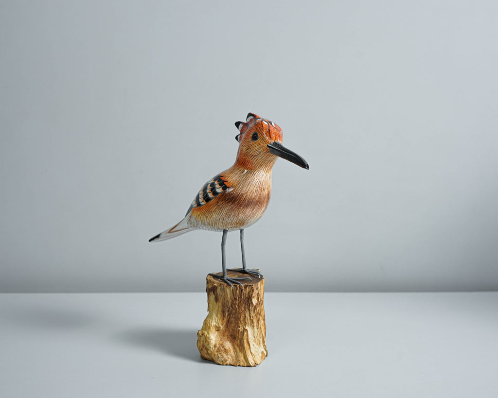 Eurasian Hoopoe, Wooden Bird Statue, Painted Wood Carving, Handcrafted, Animal Statue, Hudhud Eurasia, Unique Decor, Mom Gift, Special Gift