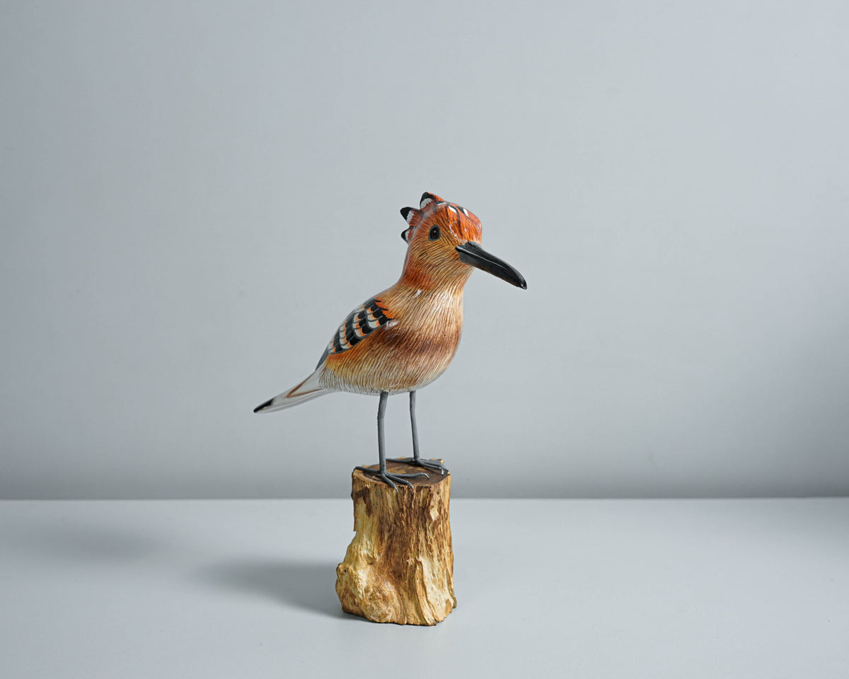 Eurasian Hoopoe, Wooden Bird Statue, Painted Wood Carving, Handcrafted, Animal Statue, Hudhud Eurasia, Unique Decor, Mom Gift, Special Gift