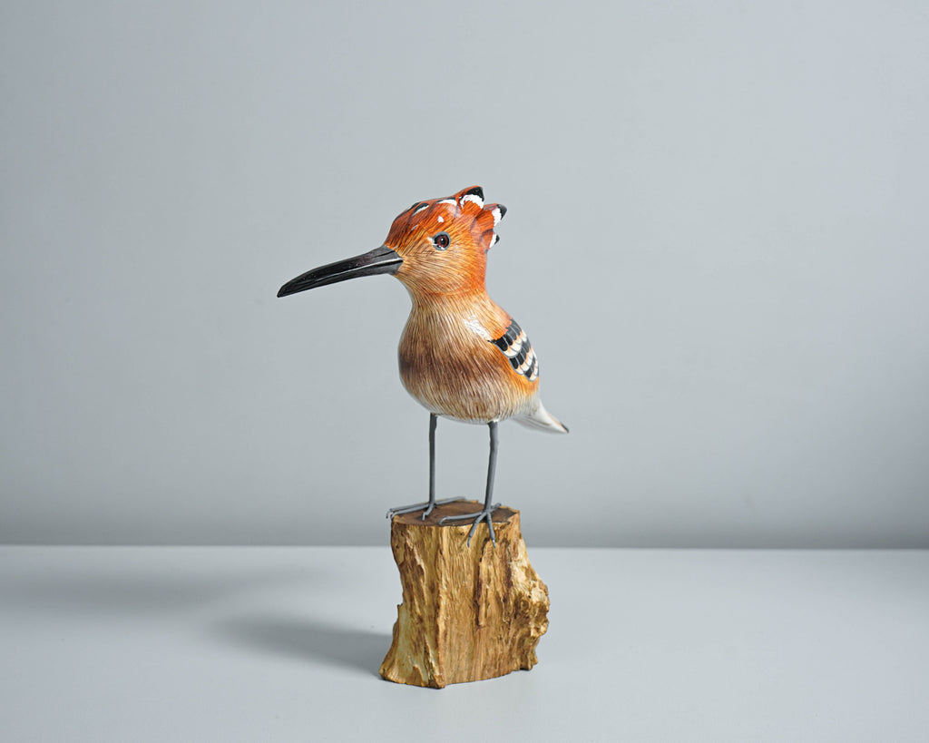Eurasian Hoopoe, Wooden Bird Statue, Painted Wood Carving, Handcrafted, Animal Statue, Hudhud Eurasia, Unique Decor, Mom Gift, Special Gift