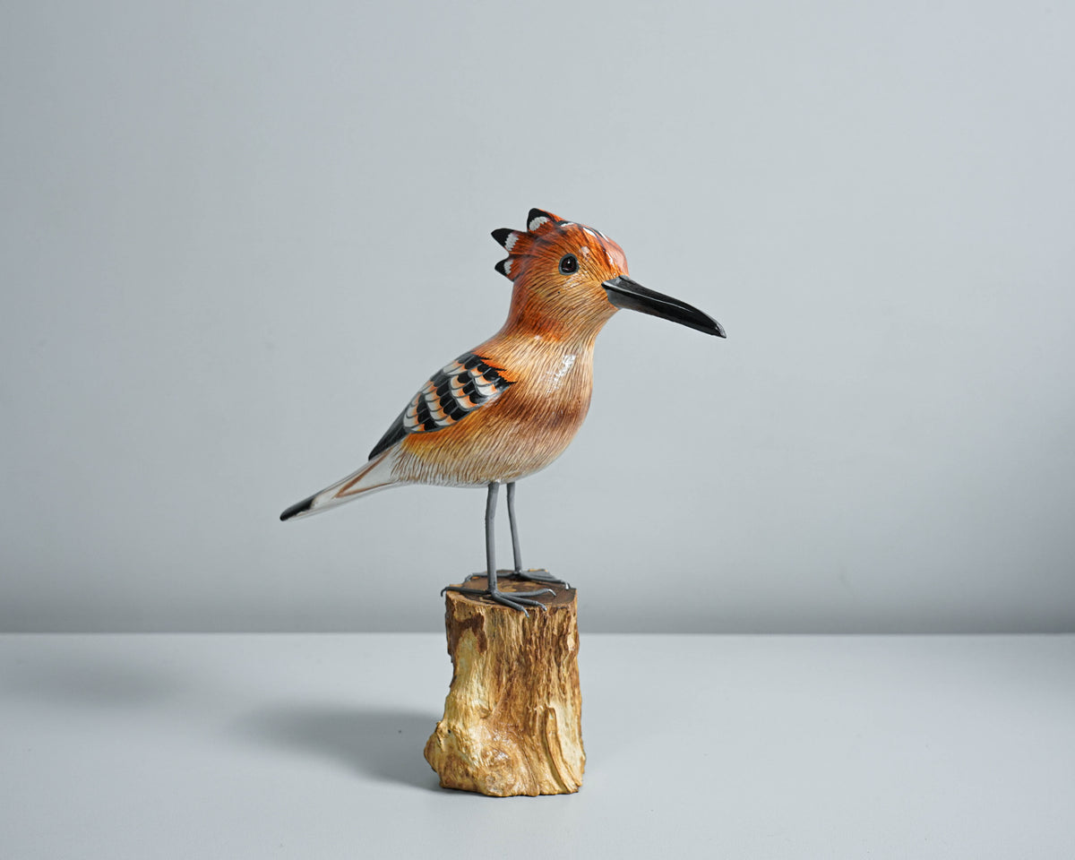 Eurasian Hoopoe, Wooden Bird Statue, Painted Wood Carving, Handcrafted, Animal Statue, Hudhud Eurasia, Unique Decor, Mom Gift, Special Gift