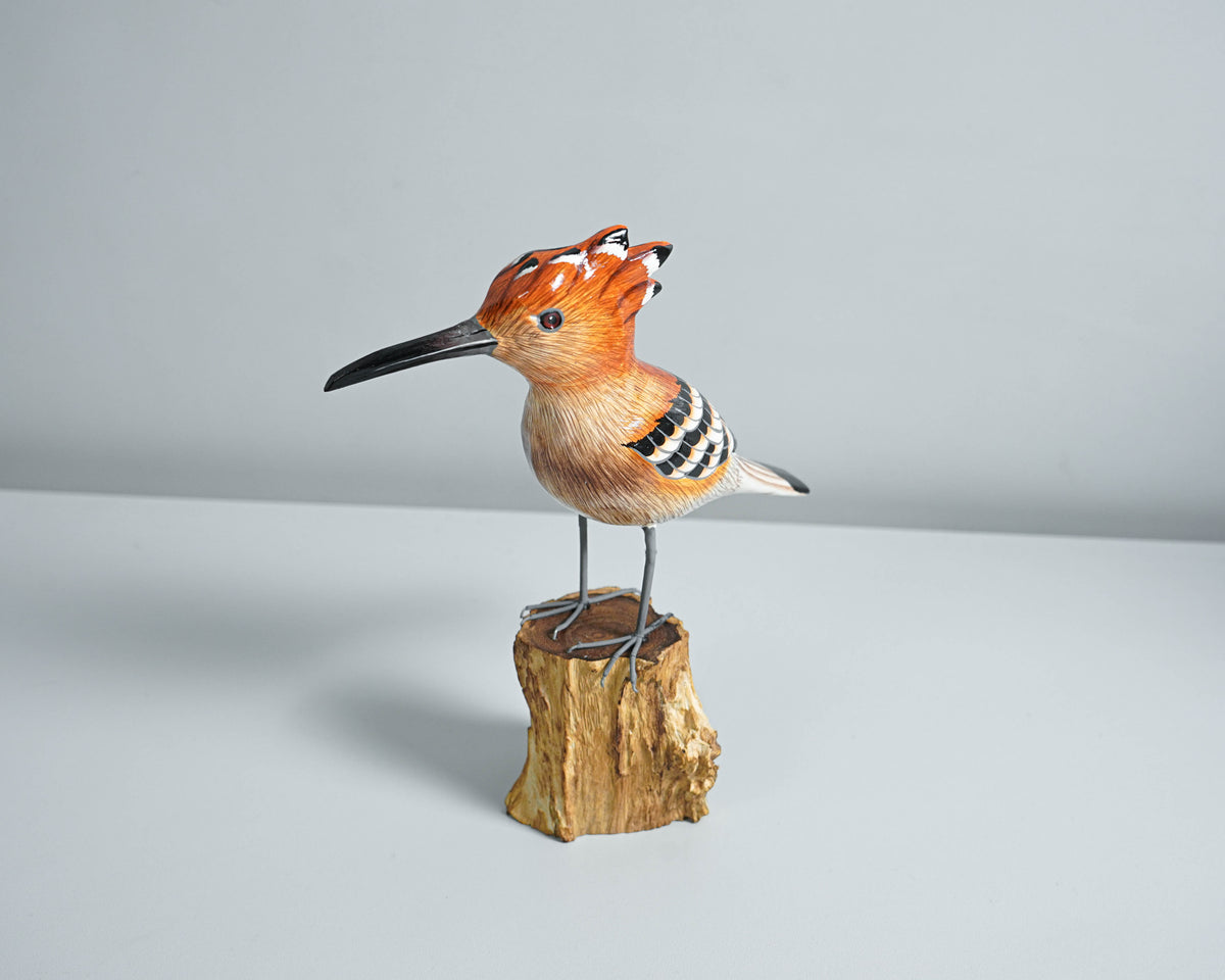 Eurasian Hoopoe, Wooden Bird Statue, Painted Wood Carving, Handcrafted, Animal Statue, Hudhud Eurasia, Unique Decor, Mom Gift, Special Gift