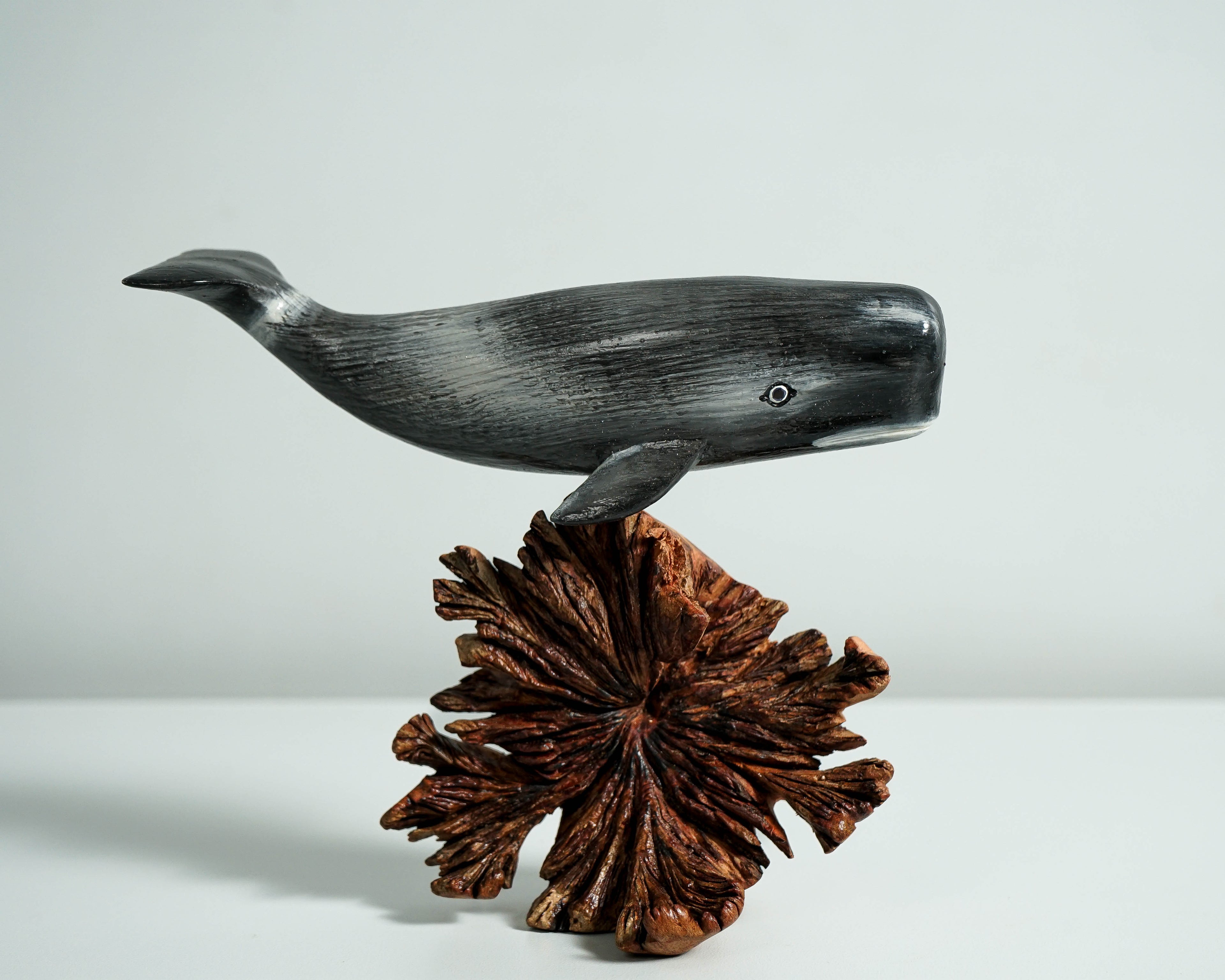Black Sperm Whale Statue, Wooden Art, Painted, Colorful Art, Unique Sculpture, Decorative, Ocean, Bedroom Decor, Grandfather Gift, Best Gift