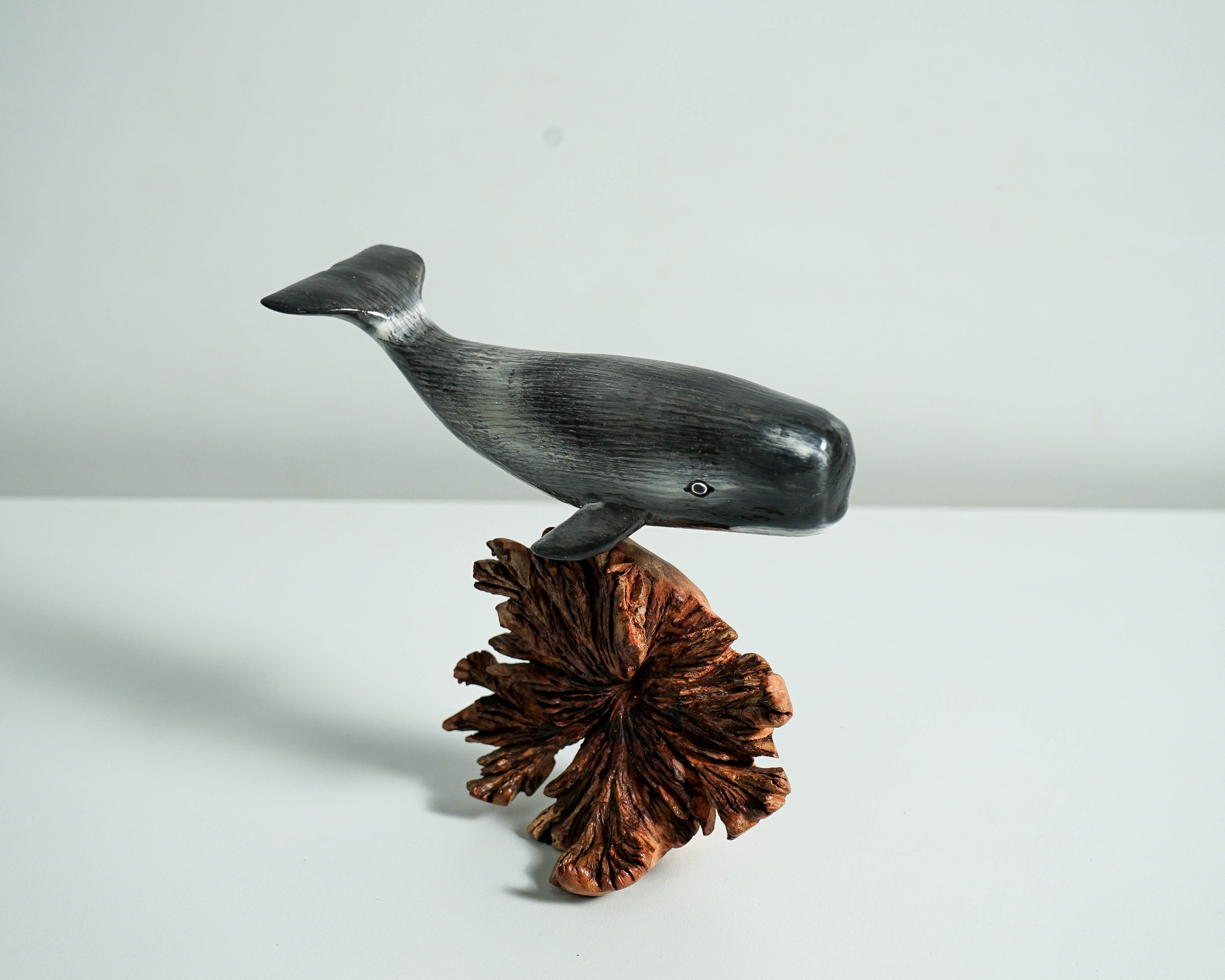 Black Sperm Whale Statue, Wooden Art, Painted, Colorful Art, Unique Sculpture, Decorative, Ocean, Bedroom Decor, Grandfather Gift, Best Gift