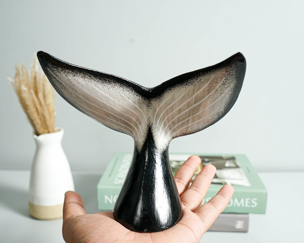 Wooden Whale Tail Sculpture, Family, Sea Life, Exotic Statue, Decorative, Wooden Figurine, Mammal Wood Carving, Home Decor, Best Friend Gift