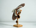 Flying Bald Eagle Sculpture, Painted Statue, Wood Carving Figure, Bird, Freedom, Housewarming, Office Decor, Personalized, Memorial Gift