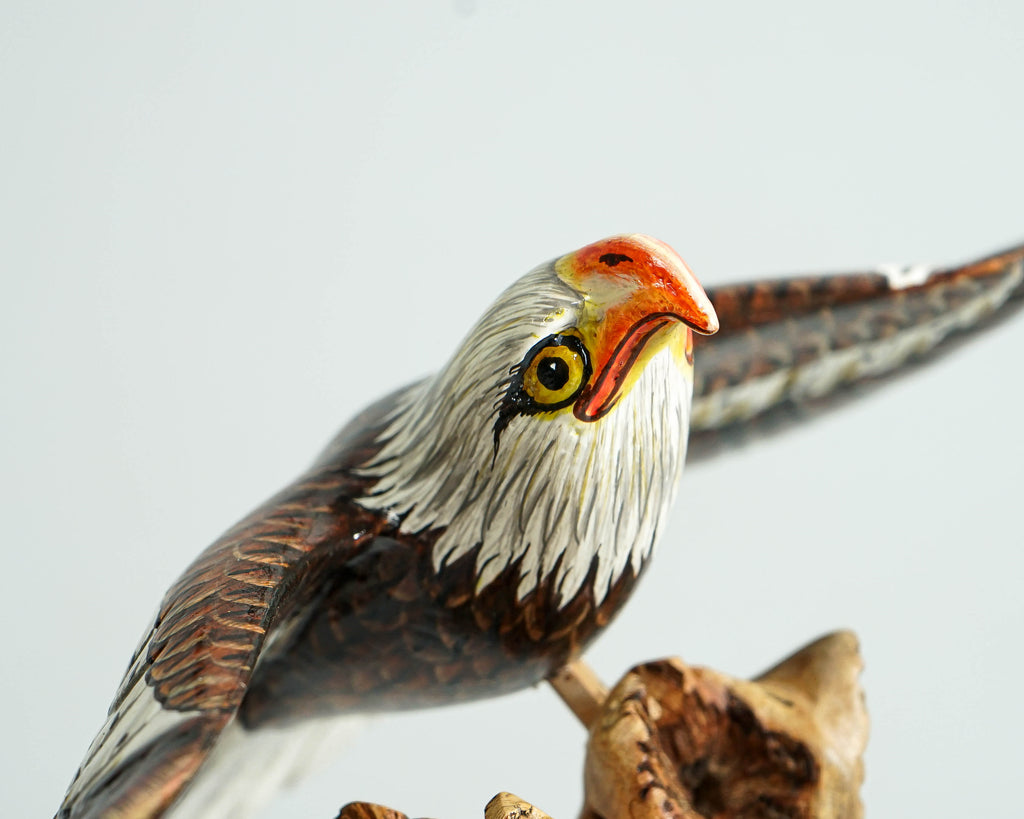 Flying Bald Eagle Sculpture, Painted Statue, Wood Carving Figure, Bird, Freedom, Housewarming, Office Decor, Personalized, Memorial Gift