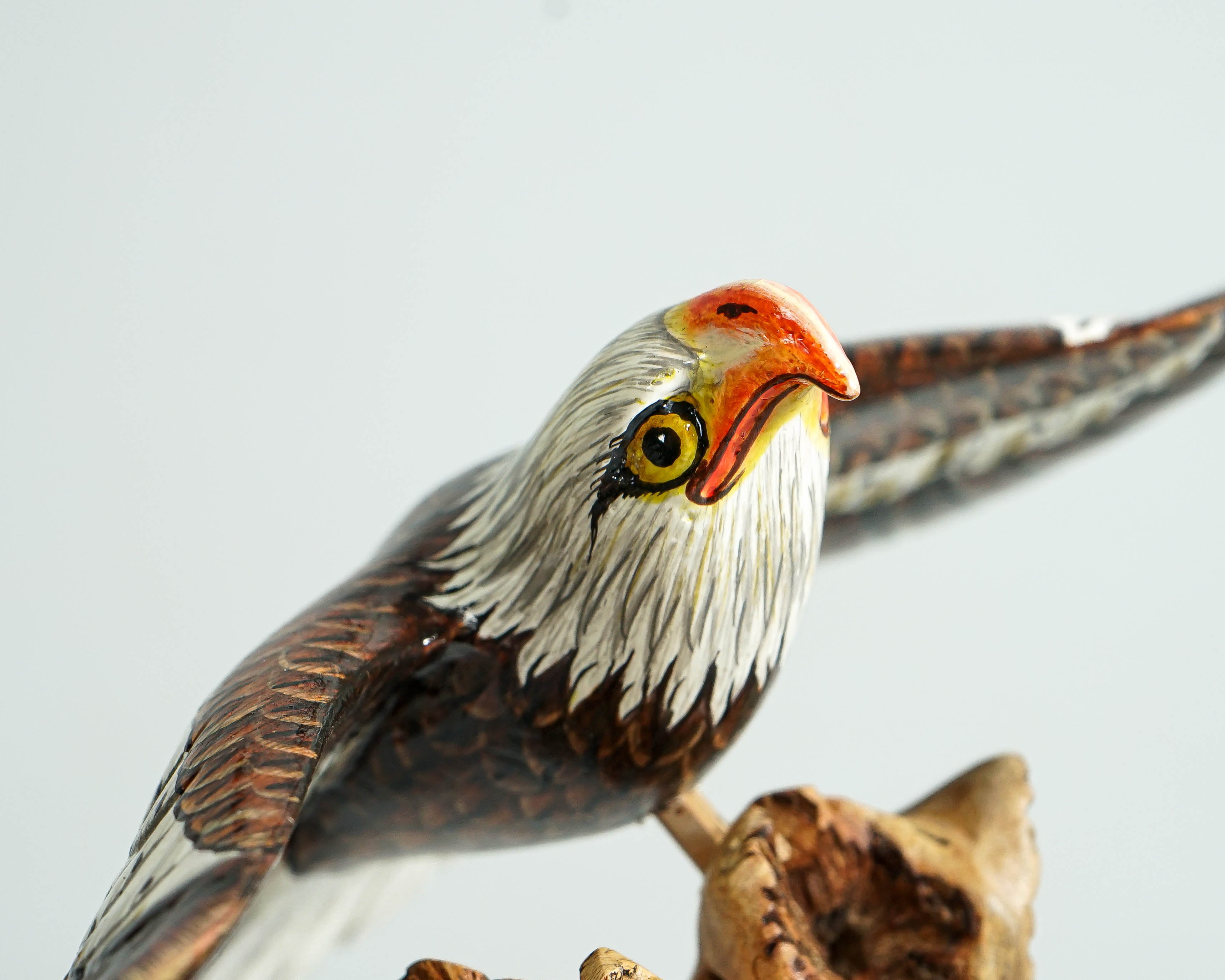 Flying Bald Eagle Sculpture, Painted Statue, Wood Carving Figure, Bird, Freedom, Housewarming, Office Decor, Personalized, Memorial Gift