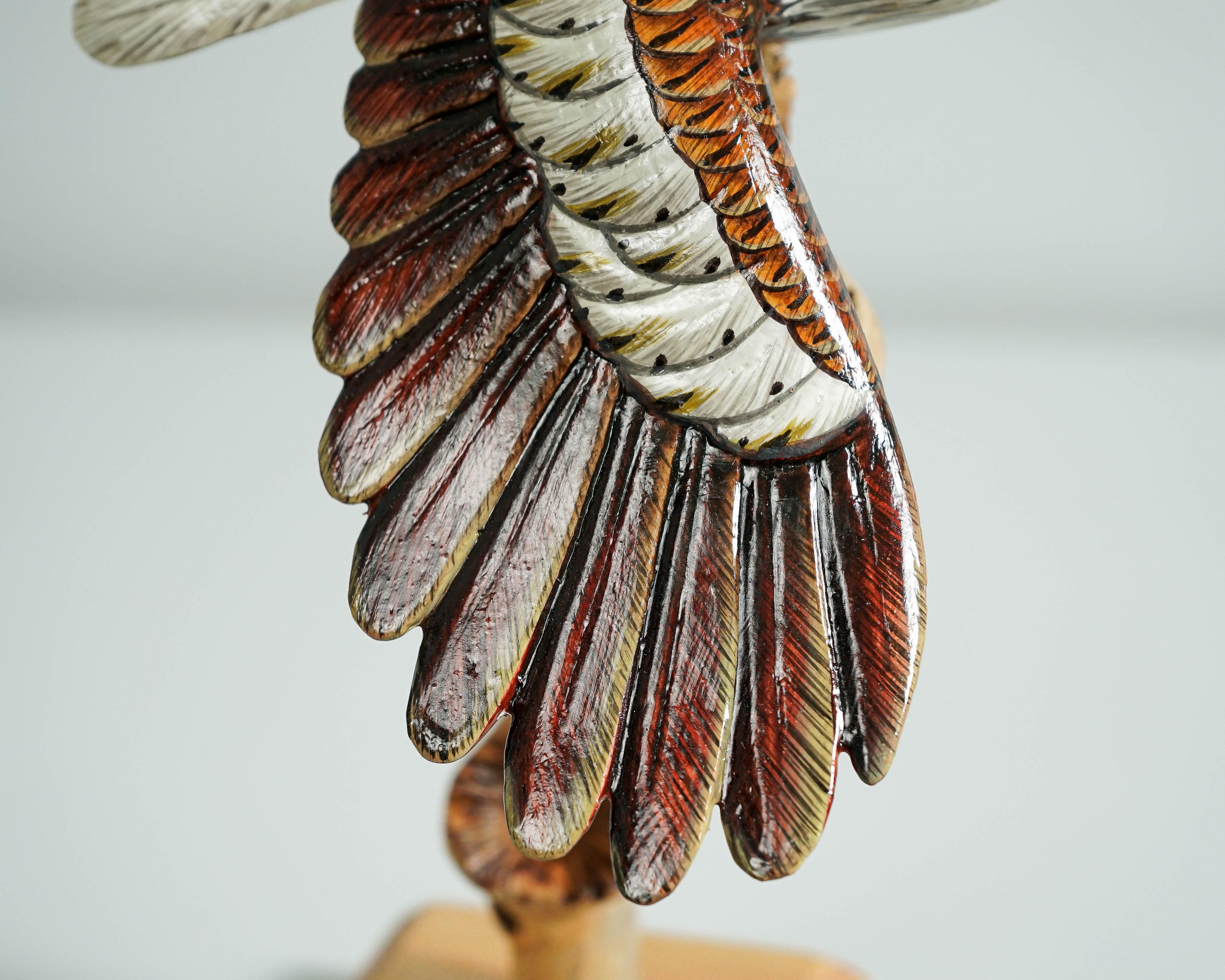 Flying Bald Eagle Sculpture, Painted Statue, Wood Carving Figure, Bird, Freedom, Housewarming, Office Decor, Personalized, Memorial Gift