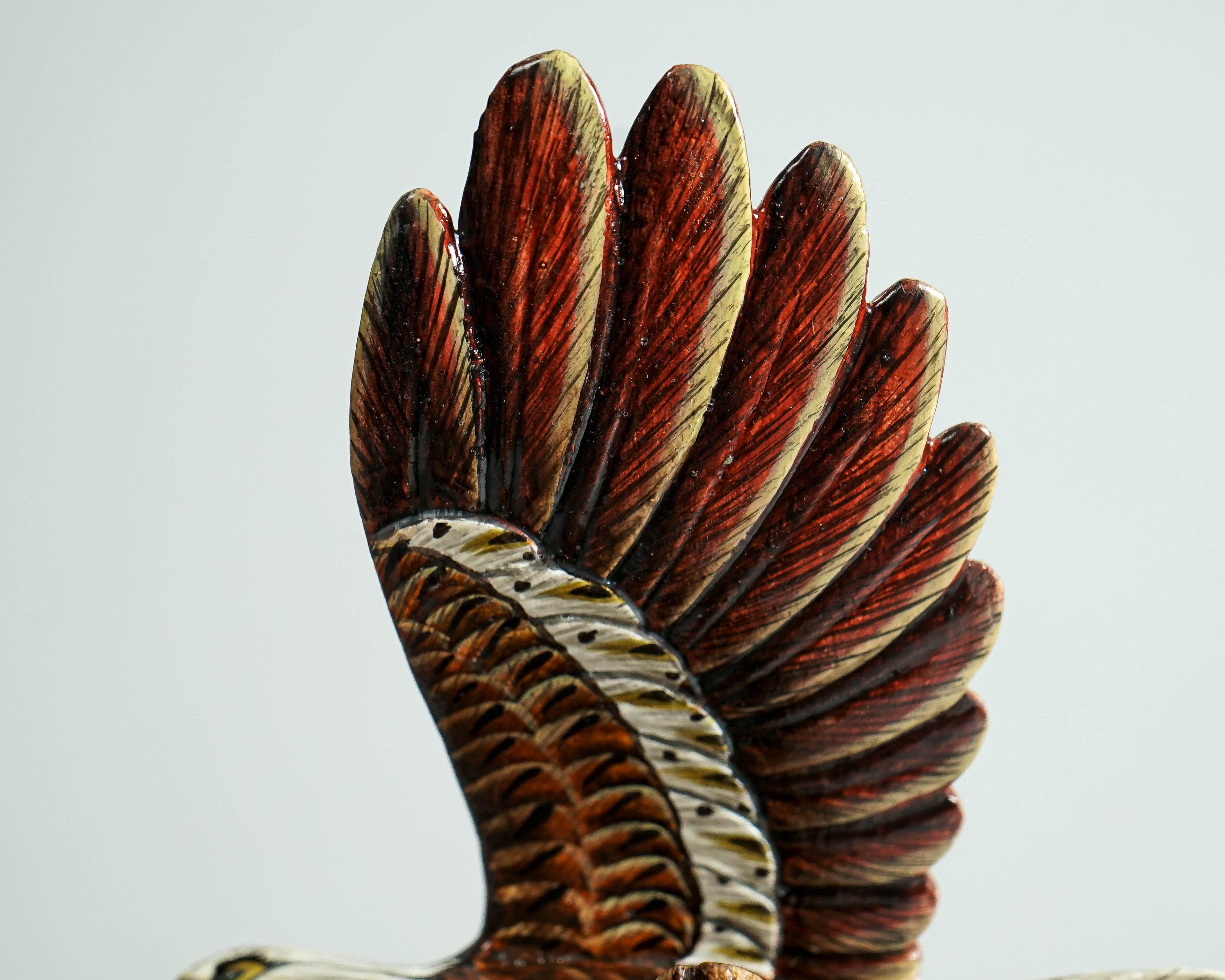 Flying Bald Eagle Sculpture, Painted Statue, Wood Carving Figure, Bird, Freedom, Housewarming, Office Decor, Personalized, Memorial Gift