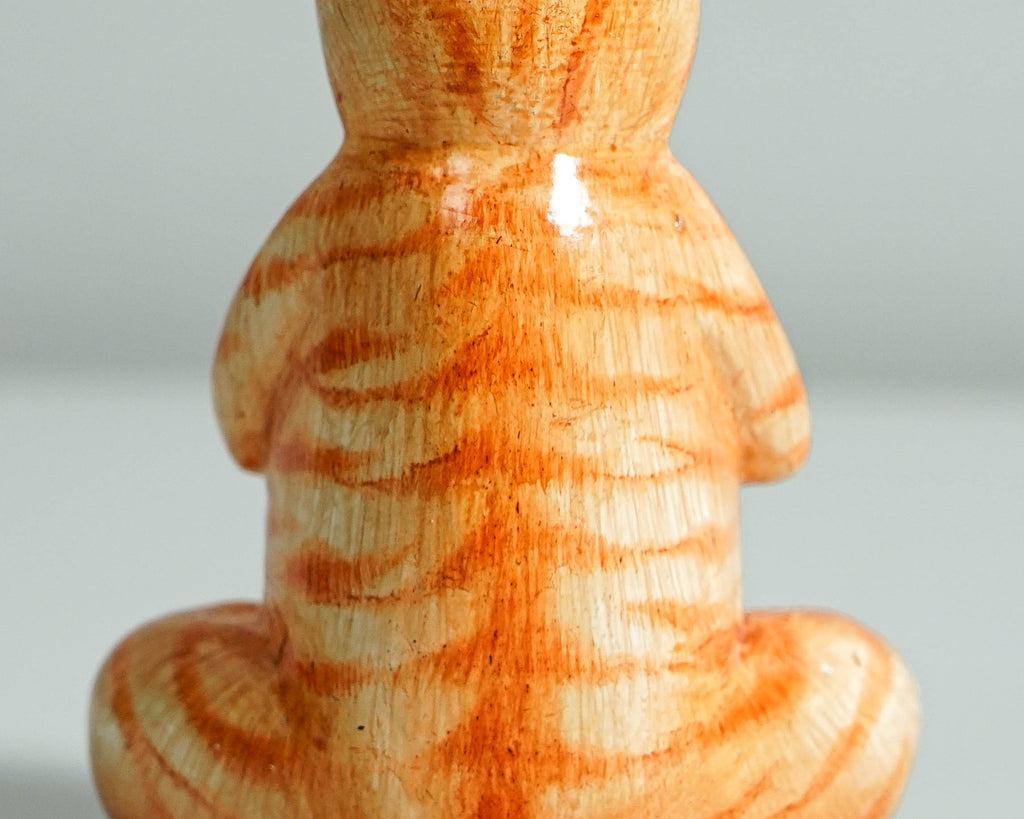 Yoga Meditation Cat Sculpture, Wooden Animal Statue, Decorative, Wood Carving, Handcrafted, Unique Figurine, Gift for Her, Appreciated Gift