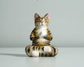 Yoga Meditation Cat Sculpture, Wooden Animal Statue, Wood Carving, Decorative, Handcrafted, Handmade Figurine, Room Decor, Special Gift