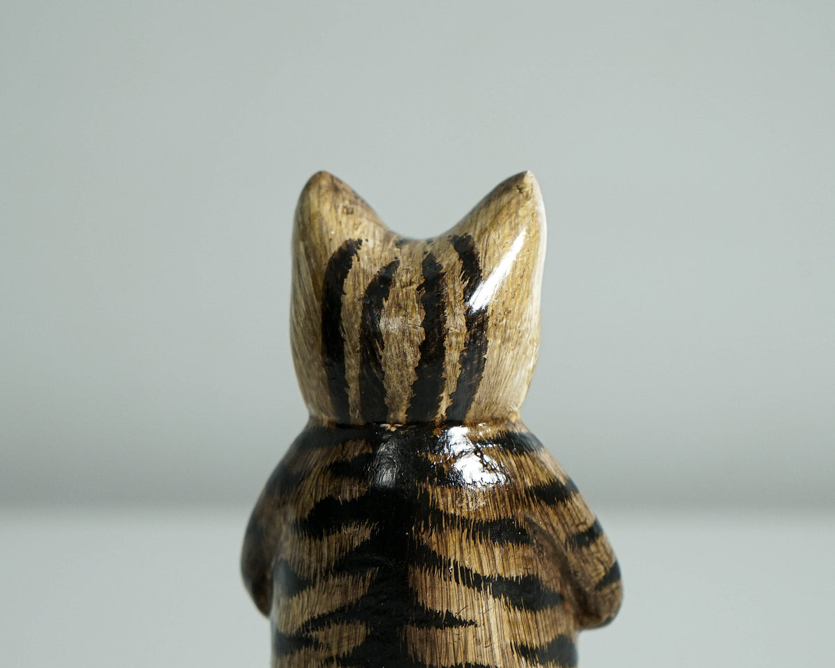 Yoga Meditation Cat Sculpture, Wooden Animal Statue, Wood Carving, Decorative, Handcrafted, Handmade Figurine, Room Decor, Special Gift