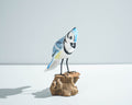 Blue jay Bird Statue, Painted Wood Carving, Wooden Bird Art, Handcrafted, Animal Figurine, Decorative, Tropical Decor, Handmade Gift