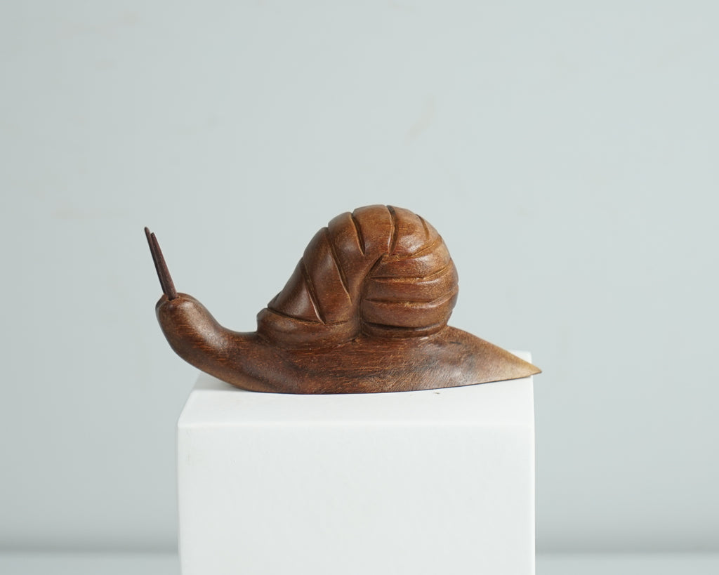 Wooden Snail Figurine, Animal Statue, Wood Carving, Handcrafted, Natural, Unique Figurine, Tabletop Decor, Housewarming, Birthday Gift