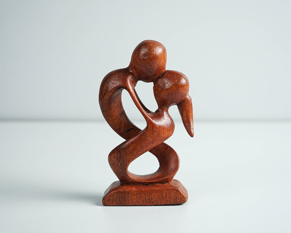 Romantic Couple Abstract Statue, Wooden Modern Art, Wood Carving, Handcrafted, Unique, Modern Abstract, Wedding Gift, Anniversary Gift