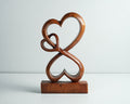 Heart Shape Abstract Statue, Love Statue, Wooden Modern Art, Heart, Antique, Wood Carving, Unique Sculpture, Valentines Décor, Wife Gift