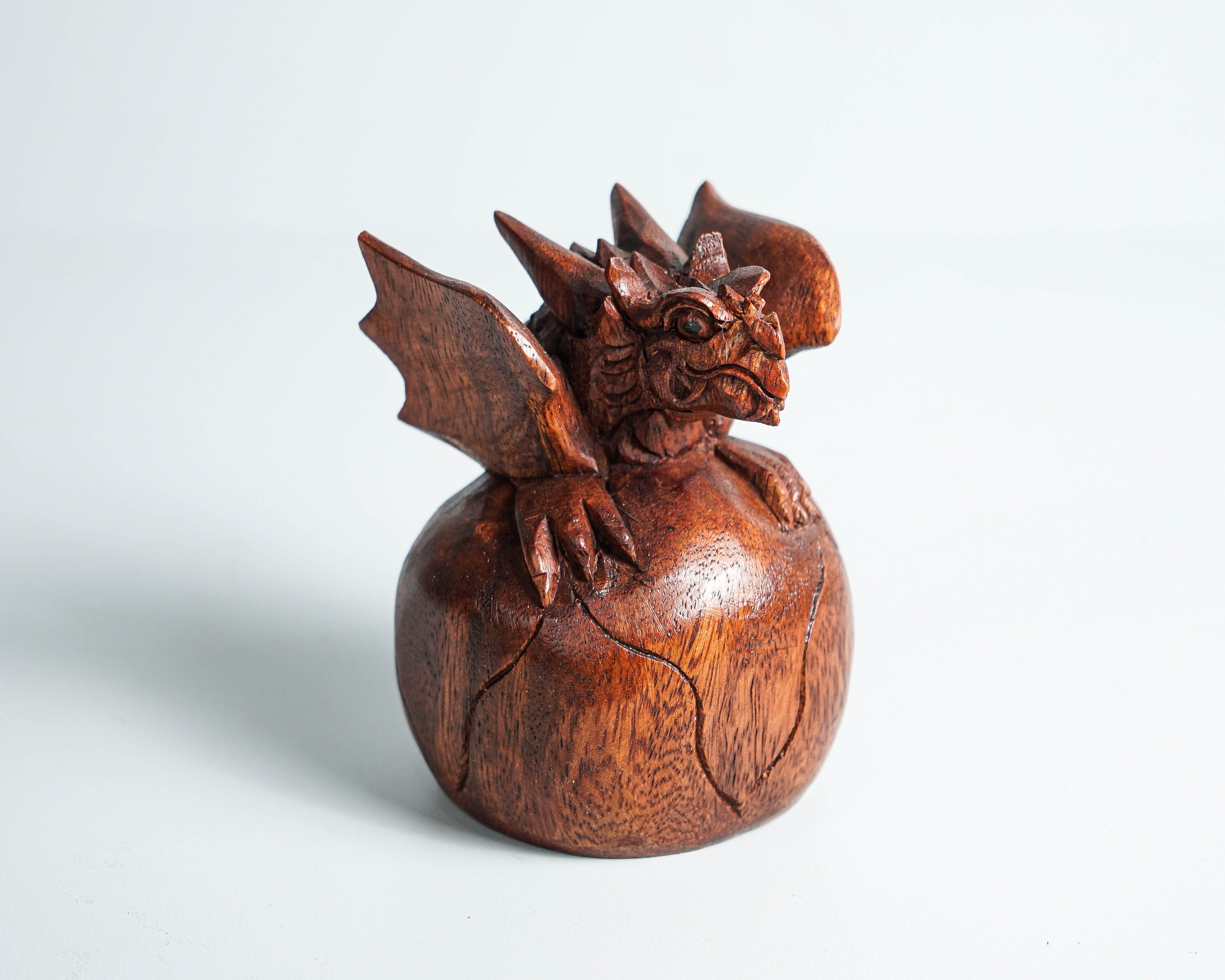 Baby Dragon, Cute Baby Dragon, Wooden Dragon, Animal Statue, Mystical Animal, Wood Carving, Tabletop, Bookshelf Decor, Birthday Gift