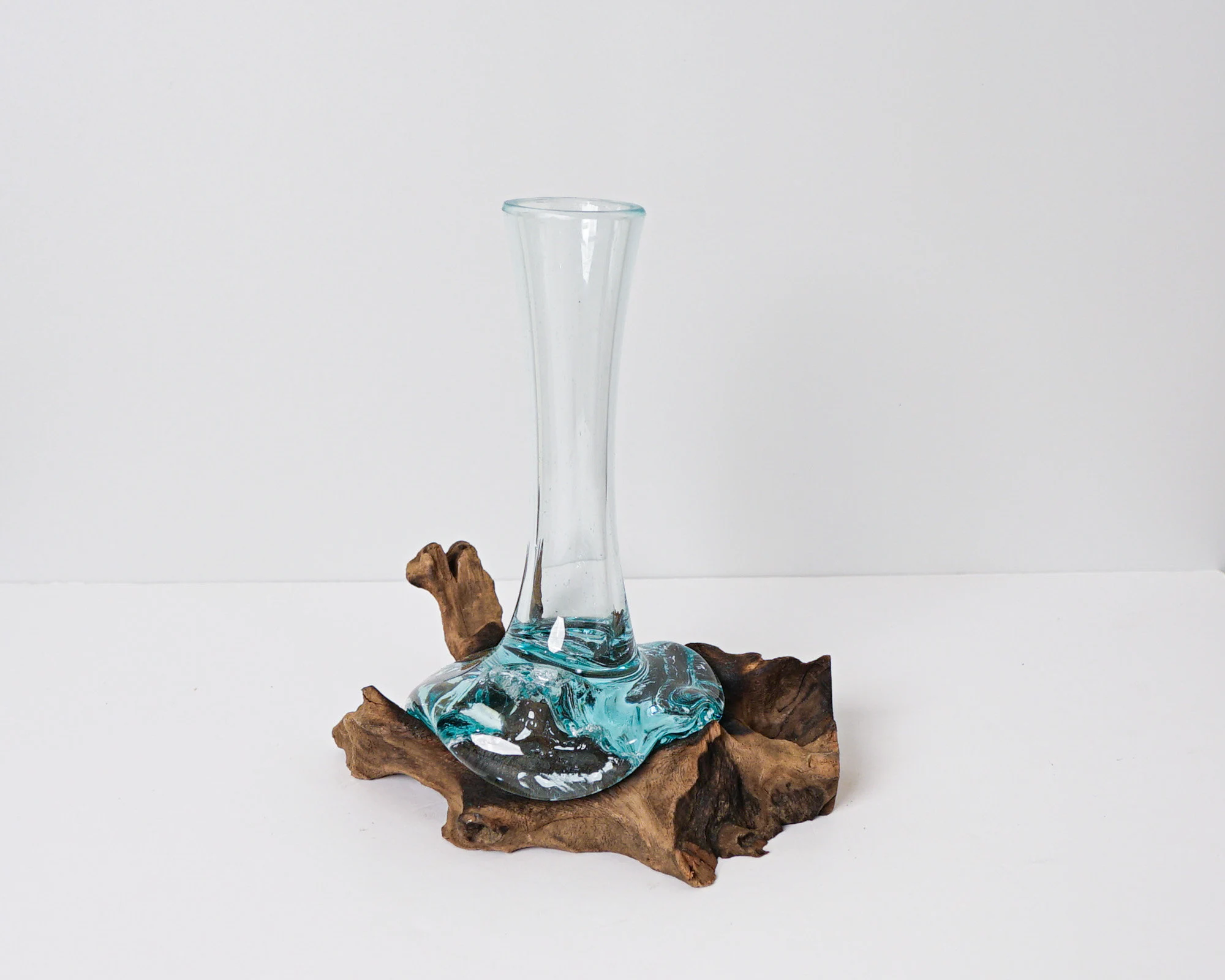 Blown Glass on Driftwood, Gamal, Molten Glass, Terrarium, Hand Blown Recycled Glass, Natural Piece, Housewarming Decor, Gift for Mother