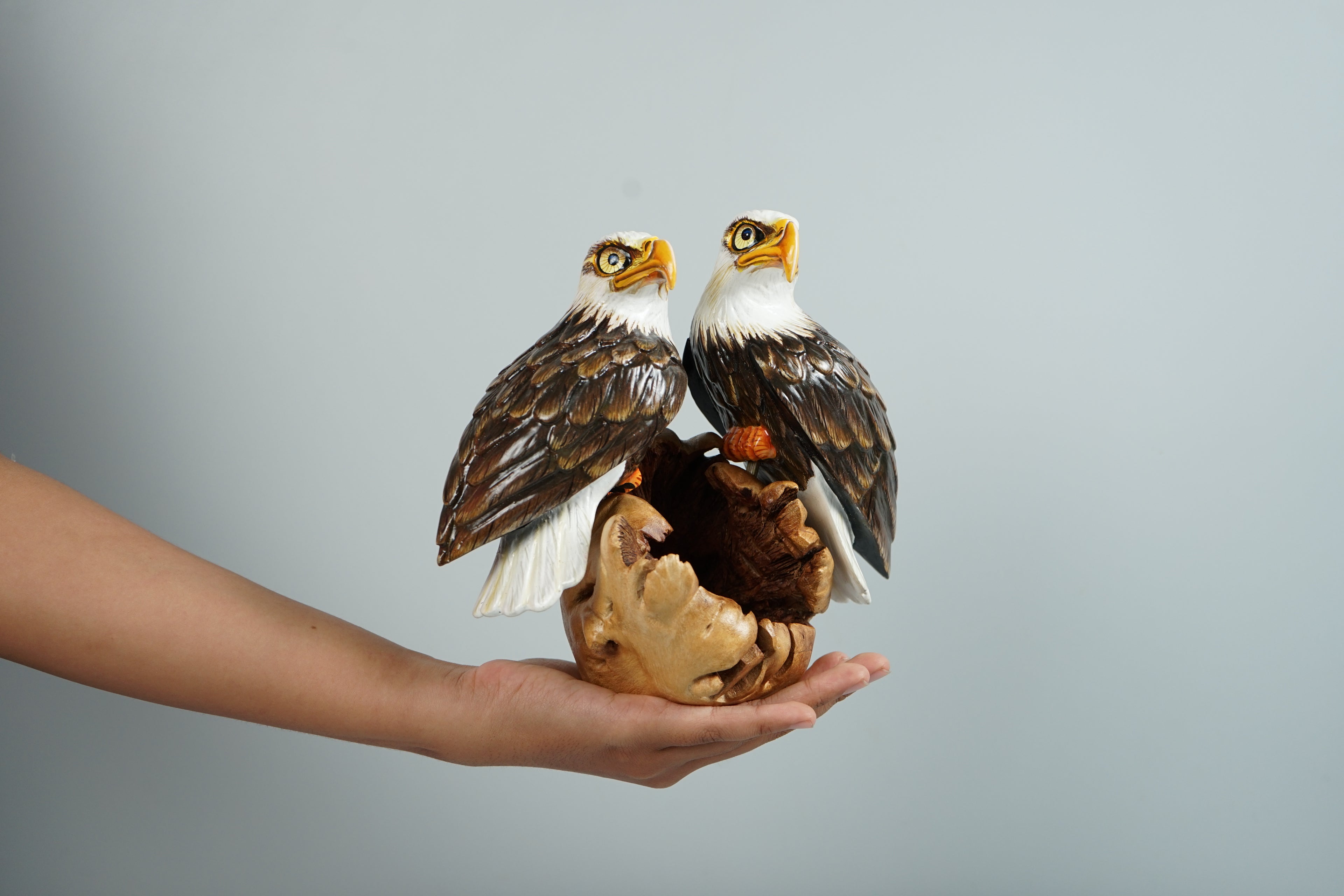 Handmade Bald Eagle Sculpture, Painted Statue, Wood Carving Figure, Bird, Handcraft, Freedom, Office Decor, Personalized, Gift for Dad